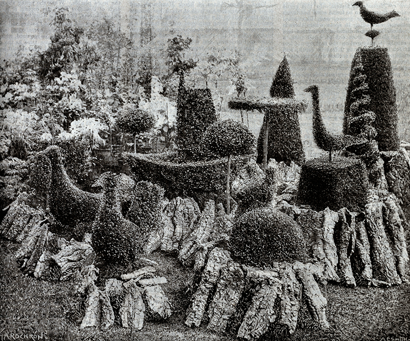 Topiary display at the Inner Temple Show, 1900